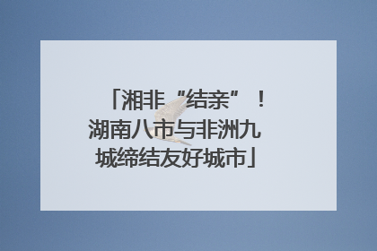 湘非“结亲”！湖南八市与非洲九城缔结友好城市