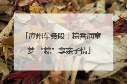 漳州车务段：粽香润童梦 “粽”享亲子情