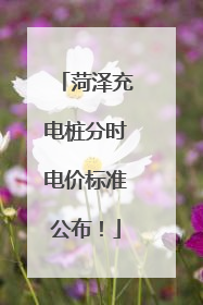 菏泽充电桩分时电价标准公布！