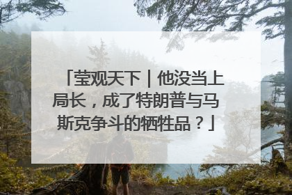 莹观天下｜他没当上局长，成了特朗普与马斯克争斗的牺牲品？