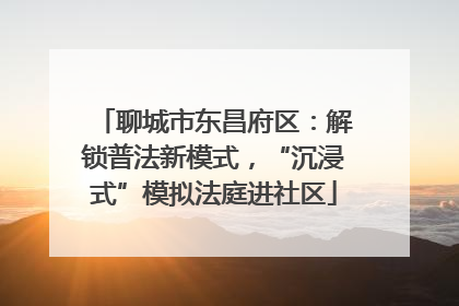 聊城市东昌府区：解锁普法新模式，“沉浸式”模拟法庭进社区