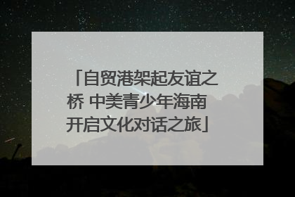 自贸港架起友谊之桥 中美青少年海南开启文化对话之旅