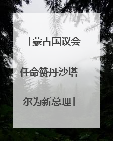 蒙古国议会任命赞丹沙塔尔为新总理