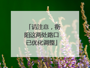 请注意，衡阳这两处路口已优化调整