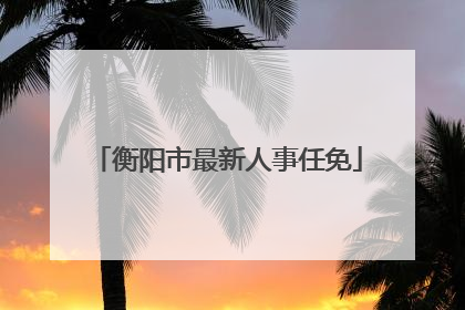衡阳市最新人事任免