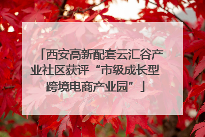 西安高新配套云汇谷产业社区获评“市级成长型跨境电商产业园”