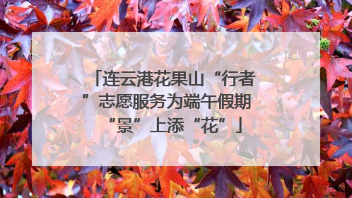 连云港花果山“行者”志愿服务为端午假期“景”上添“花”