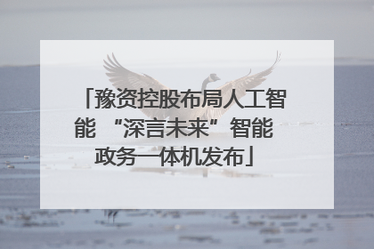 豫资控股布局人工智能 “深言未来”智能政务一体机发布