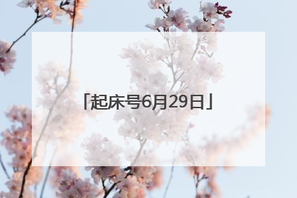 起床号6月29日