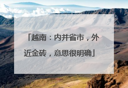 越南：内并省市，外近金砖，意思很明确