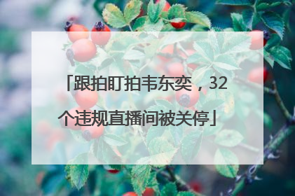 跟拍盯拍韦东奕，32个违规直播间被关停