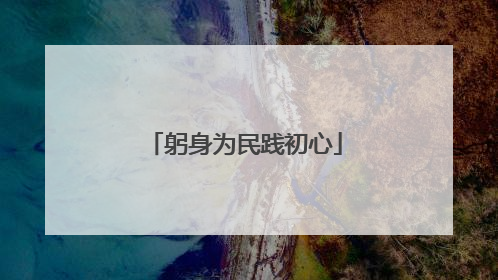 躬身为民践初心