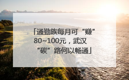 通勤族每月可“赚”80~100元，武汉“碳”路何以畅通