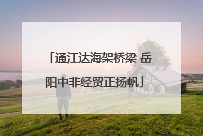 通江达海架桥梁 岳阳中非经贸正扬帆