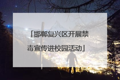 邯郸复兴区开展禁毒宣传进校园活动
