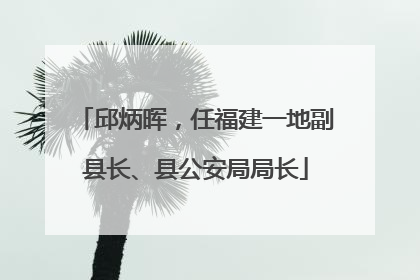 邱炳晖，任福建一地副县长、县公安局局长
