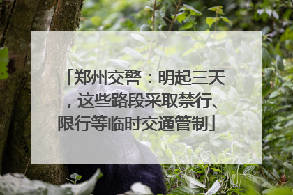 郑州交警：明起三天，这些路段采取禁行、限行等临时交通管制