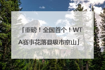 重磅！全国首个！WTA赛事花落县级市京山