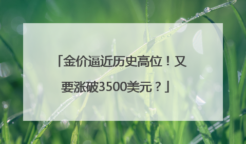 金价逼近历史高位！又要涨破3500美元？