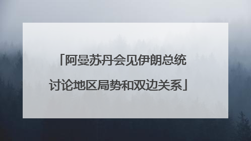 阿曼苏丹会见伊朗总统 讨论地区局势和双边关系