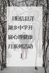 阳信县洋湖乡中学开展心理健康月系列活动