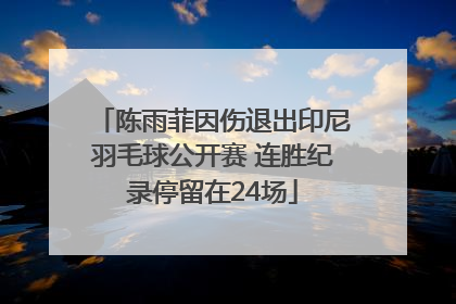 陈雨菲因伤退出印尼羽毛球公开赛 连胜纪录停留在24场