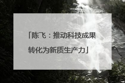 陈飞：推动科技成果转化为新质生产力