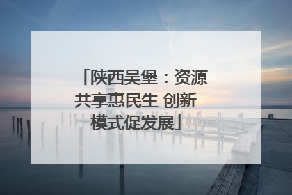陕西吴堡：资源共享惠民生 创新模式促发展