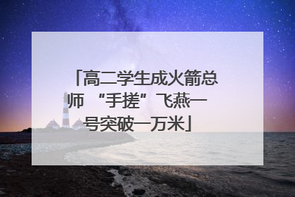 高二学生成火箭总师 “手搓”飞燕一号突破一万米