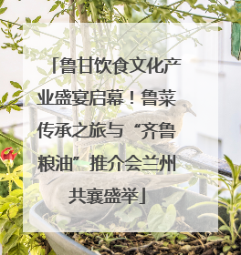 鲁甘饮食文化产业盛宴启幕！鲁菜传承之旅与“齐鲁粮油”推介会兰州共襄盛举