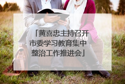 黄喜忠主持召开市委学习教育集中整治工作推进会