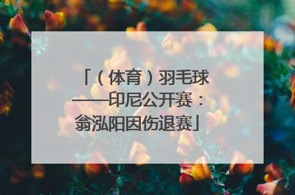 （体育）羽毛球——印尼公开赛：翁泓阳因伤退赛