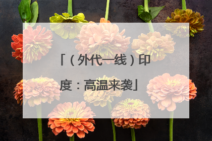 （外代一线）印度：高温来袭
