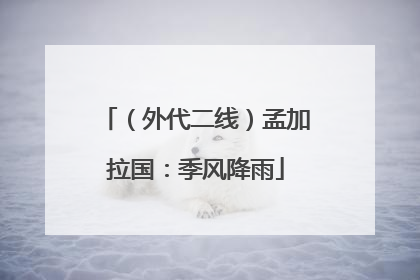 （外代二线）孟加拉国：季风降雨