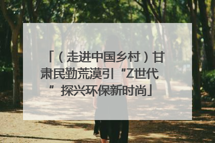 （走进中国乡村）甘肃民勤荒漠引“Z世代”探兴环保新时尚