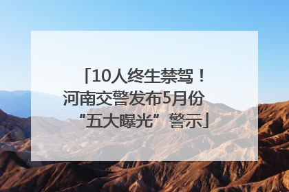 10人终生禁驾！河南交警发布5月份“五大曝光”警示