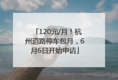 120元/月！杭州道路停车包月，6月6日开始申请