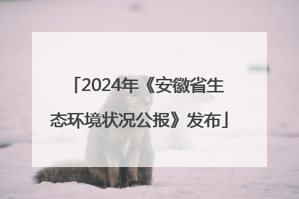 2024年《安徽省生态环境状况公报》发布