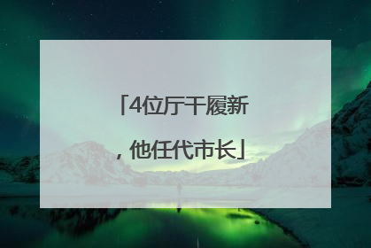 4位厅干履新，他任代市长