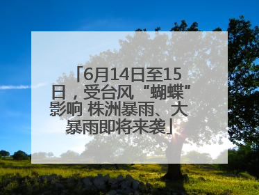 6月14日至15日，受台风“蝴蝶”影响 株洲暴雨、大暴雨即将来袭