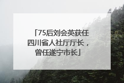 75后刘会英获任四川省人社厅厅长，曾任遂宁市长